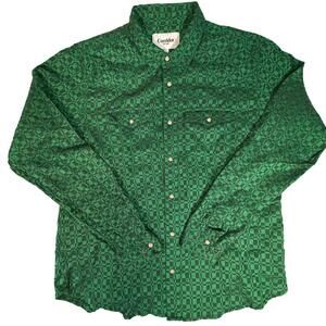 Corridor NYC - Men's Printed Long Sleeve Western Shirt - Size Large